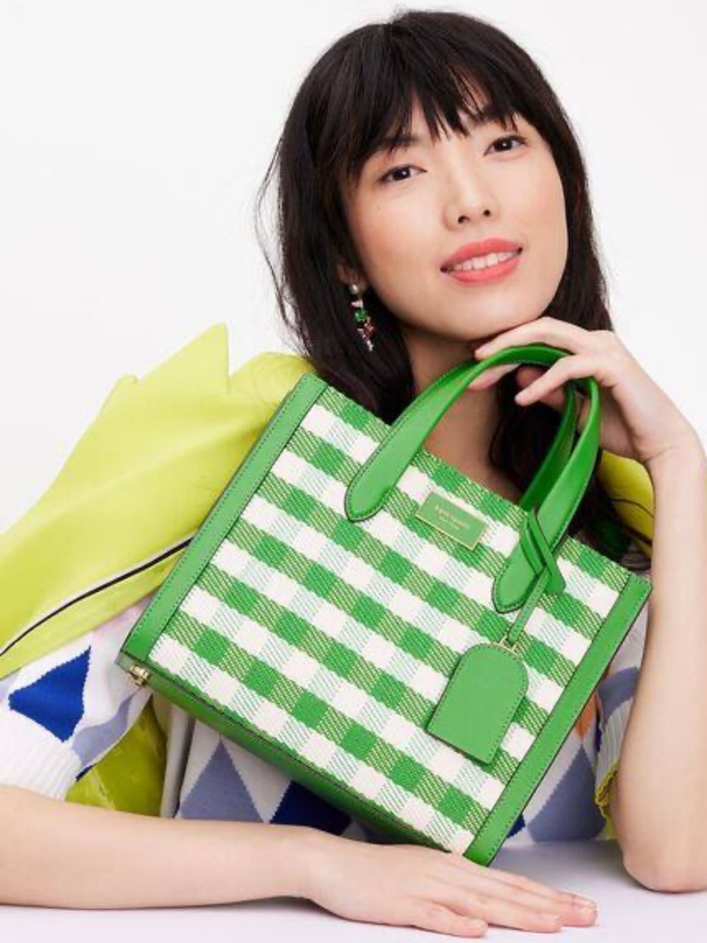 NWT - Kate Spade New York Manhattan Gingham Tweed Fabric Small Tote